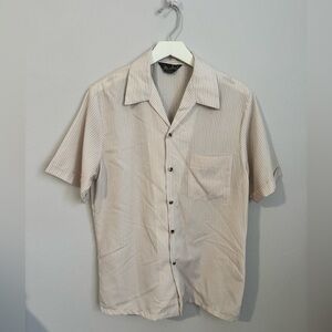 Vintage Mr. Jan Made in California Men's Striped Camp Collar Short Sleeve Shirt